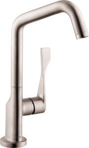 AXOR Citterio Jednouchwytowa bateria kuchenna 260 z obrotową wylewką Stal Szlachetna Finish