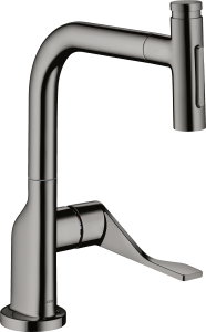 AXOR Citterio Jednouchwytowa bateria kuchenna Select 230 2jet z wyciąganą wylewką Czarny Chrom Polerowany
