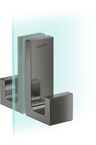 AXOR Universal Rectangular Uchwyt drzwi prysznicowych Czarny Chrom Polerowany