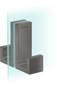 AXOR Universal Rectangular Uchwyt drzwi prysznicowych Czarny Chrom Szczotkowany
