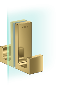 AXOR Universal Rectangular Uchwyt drzwi prysznicowych Złoty Optyczny Polerowany