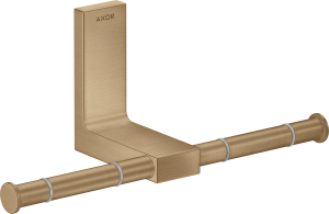 AXOR Universal Rectangular Podwójny uchwyt na papier toaletowy Brąz Szczotkowany