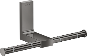 AXOR Universal Rectangular Podwójny uchwyt na papier toaletowy Czarny Chrom Polerowany