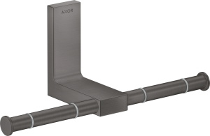 AXOR Universal Rectangular Podwójny uchwyt na papier toaletowy Czarny Chrom Szczotkowany