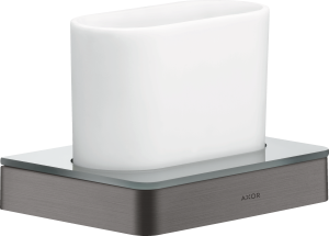 AXOR Universal Softsquare Kubek do mycia zębów Czarny Chrom Szczotkowany