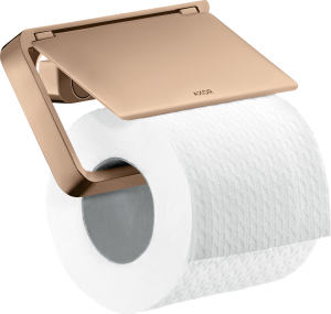 AXOR Universal Softsquare Uchwyt na papier toaletowy z osłoną Czerwone Złoto Polerowane