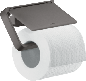 AXOR Universal Softsquare Uchwyt na papier toaletowy z osłoną Czarny Chrom Szczotkowany