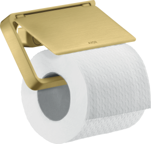 AXOR Universal Softsquare Uchwyt na papier toaletowy z osłoną Mosiądz Szczotkowany