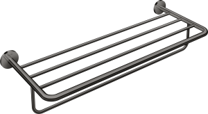 AXOR Universal Circular Półka na ręczniki z wieszakiem Czarny Chrom Polerowany