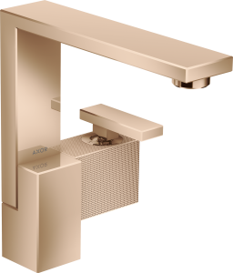 AXOR Edge Jednouchwytowa bateria umywalkowa 190 push-open - szlif diamentowy Czerwone Złoto Polerowane