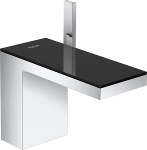AXOR MyEdition Jednouchwytowa bateria umywalkowa 110 z kompletem odpływowym Push-Open Chrom/Czarne Szkło