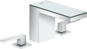 AXOR MyEdition 3-otworowa bateria umywalkowa 110 z kompletem odpływowym Push-Open Chrom/Szkło Lustrzane