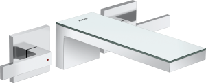 AXOR MyEdition 3-otworowa bateria umywalkowa ścienna, podtynkowa z wylewką 221 mm Chrom/Szkło Lustrzane