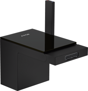 AXOR MyEdition Jednouchwytowa bateria bidetowa z kompletem odpływowym Push-Open Czarny Matowy/Czarne Szkło