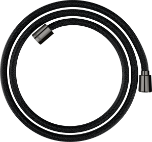 AXOR ShowerSolutions Tekstylny wąż prysznicowy 1,60 m z nakrętką stożkową i cylindryczną Czarny Chrom Polerowany