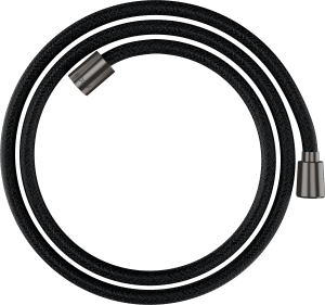 AXOR ShowerSolutions Tekstylny wąż prysznicowy 1,60 m z nakrętką stożkową i cylindryczną Czarny Chrom Szczotkowany