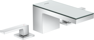 AXOR MyEdition 3-otworowa bateria umywalkowa 70 z kpl. Odpływowym Push-Open Chrom/Szkło Lustrzane