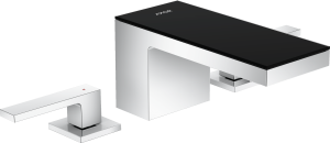 AXOR MyEdition 3-otworowa bateria umywalkowa 70 z kpl. Odpływowym Push-Open Chrom/Czarne Szkło