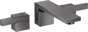 AXOR Edge 3-otworowa bateria umywalkowa montaż ścienny podtynkowy z wylewką 190mm Czarny Chrom Polerowany