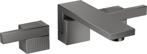 AXOR Edge 3-otworowa bateria umywalkowa montaż ścienny podtynkowy z wylewką 190mm Czarny Chrom Polerowany