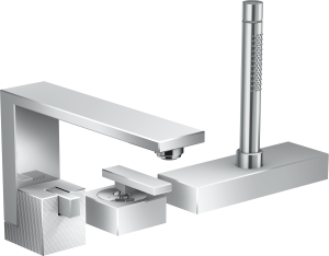 AXOR Edge 3-otworowa bateria na brzeg wanny - szlif diamentowy Chrom
