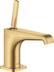 AXOR Citterio E Jednouchwytowa bateria umywalkowa 90, bez mieszacza z niezamykanym kompletem odpływowym Złoty Optyczny Szczotkowany