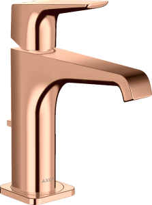 AXOR Citterio E Jednouchwytowa bateria umywalkowa 130 z uchwytem dźwigniowym i z kompletem odpływowym Czerwone Złoto Polerowane