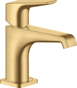 AXOR Citterio E Jednouchwytowa bateria umywalkowa 90 z uchwytem dźwigniowym i z niezamykanym kompletem odpływowym Złoty Optyczny Szczotkowany