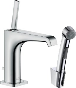 AXOR Citterio E Jednouchwytowa bateria umywalkowa 130 z główką Bidette i wężem 1,60 m Nikiel Szczotkowany