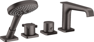 AXOR Citterio E 4-otworowa bateria termostatyczna wannowa do montażu na brzegu wanny Czarny Chrom Szczotkowany