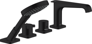 AXOR Citterio E 4-otworowa bateria termostatyczna wannowa do montażu na brzegu wanny Czarny Matowy