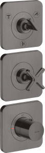 AXOR Citterio E Moduł termostatyczny 380/120 podtynkowy z rozetami do 3 odbiorników Czarny Chrom Szczotkowany