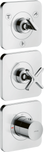 AXOR Citterio E Moduł termostatyczny 380/120 podtynkowy z rozetami do 3 odbiorników Stal Szlachetna Optyczna