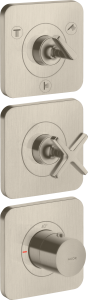 AXOR Citterio E Moduł termostatyczny 380/120 podtynkowy z rozetami do 3 odbiorników Nikiel Szczotkowany