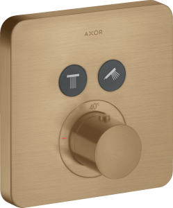 AXOR ShowerSolutions Bateria termostatyczna softsquare do 2 odbiorników, montaż podtynkowy Brąz Szczotkowany
