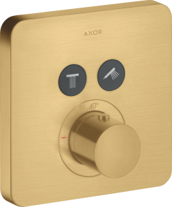 AXOR ShowerSolutions Bateria termostatyczna softsquare do 2 odbiorników, montaż podtynkowy Złoty Optyczny Szczotkowany