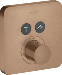 AXOR ShowerSolutions Bateria termostatyczna softsquare do 2 odbiorników, montaż podtynkowy Czerwone Złoto Szczotkowane