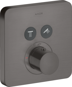 AXOR ShowerSolutions Bateria termostatyczna softsquare do 2 odbiorników, montaż podtynkowy Czarny Chrom Szczotkowany