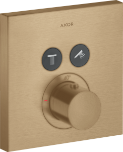 AXOR ShowerSolutions Bateria termostatyczna do instalacji podtynkowej dla 2 odbiorników Brąz Szczotkowany