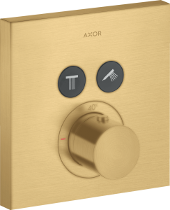 AXOR ShowerSolutions Bateria termostatyczna do instalacji podtynkowej dla 2 odbiorników Złoty Optyczny Szczotkowany