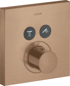 AXOR ShowerSolutions Bateria termostatyczna do instalacji podtynkowej dla 2 odbiorników Czerwone Złoto Szczotkowane
