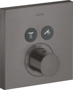 AXOR ShowerSolutions Bateria termostatyczna do instalacji podtynkowej dla 2 odbiorników Czarny Chrom Szczotkowany