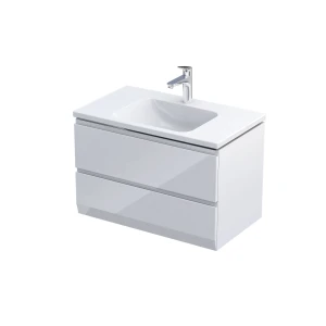 Szafka podumywalkowa 80 cm, BRYLANT dwie szuflady, kolor: biały połysk, korpus: biały ORISTO