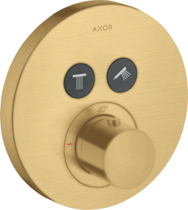 AXOR ShowerSolutions Bateria termostatyczna do instalacji podtynkowej dla 2 odbiorników Złoty Optyczny Szczotkowany
