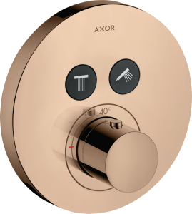 AXOR ShowerSolutions Bateria termostatyczna do instalacji podtynkowej dla 2 odbiorników Czerwone Złoto Polerowane