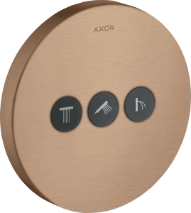 AXOR ShowerSelect Zawór odcinający do 3 odbiorników, montaż podtynkowy Czerwone Złoto Szczotkowane