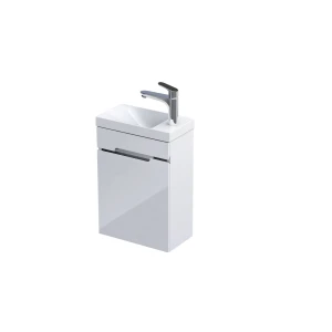 Zestaw szafka biały połysk z umywalką konglomerat 40 cm Silver Oristo