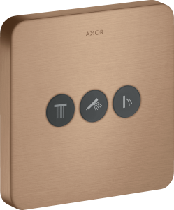AXOR ShowerSelect Zawór odcinający do 3 odbiorników, montaż podtynkowy Czerwone Złoto Szczotkowane