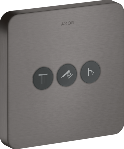 AXOR ShowerSelect Zawór odcinający do 3 odbiorników, montaż podtynkowy Czarny Chrom Szczotkowany