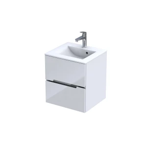 Szafka podumywalkowa 50 cm, SILVER dwie szuflady, kolor: biały połysk, ORISTO